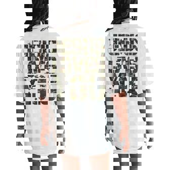 Camo Jesus Loves You N Girl Christian Bible Verse Women's Oversized Comfort T-Shirt Back Print - Monsterry