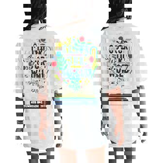 Color Our World Summer Reading 2025 Boho Wildflower Book Women's Oversized Comfort T-Shirt Back Print - Thegiftio UK