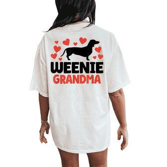 Cute Weenie Grandma Dachshund Wiener Dog Novelty Women's Oversized Comfort T-Shirt Back Print - Thegiftio UK