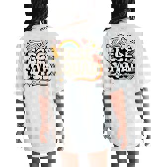 Ecse Squad Rainbow Pencil Apple Early Childhood Team Women's Oversized Comfort T-Shirt Back Print - Monsterry