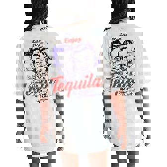 Enjoy Tequila Breakfast Of Champions Vintage Retro Women's Oversized Comfort T-Shirt Back Print - Thegiftio