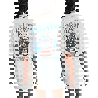 Feral And Pregnant 4Th Of July Pregnancy Announcement Women's Oversized Comfort T-Shirt Back Print | Mazezy