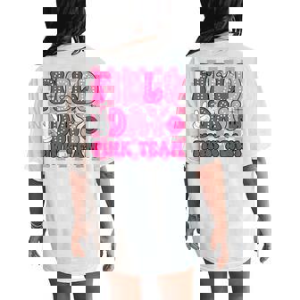 Field Day Pink Team Groovy Smile Face Checkered Students Women's Oversized Comfort T-Shirt Back Print - Monsterry