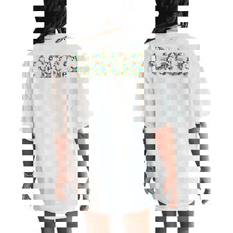 Floral Gaga Happy Grandma Gigi Flower Cute Women's Oversized Comfort T-Shirt Back Print - Thegiftio