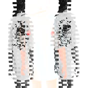 Fun Fact I Don't Care Skeleton Sarcastic On Back Women's Oversized Comfort T-Shirt Back Print | Mazezy