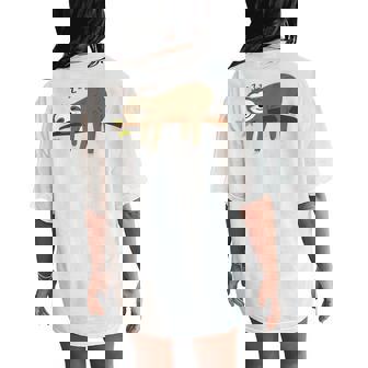 Cute Pajama Sleeping Pjs Sleep Pajamas Sloth Women's Oversized Comfort T-Shirt Back Print - Thegiftio