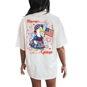 Mama Goose Patriotic 4Th Of July American Flag Womens Women's Oversized Comfort T-Shirt Back Print - Thegiftio UK