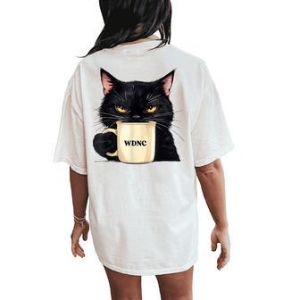 We Do Not Care Wdnc Club Black Cat Cool Men Women's Oversized Comfort T-Shirt Back Print - Thegiftio UK