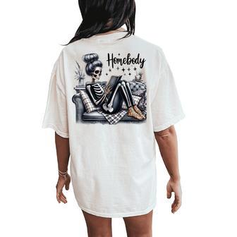 Skeleton Homebody Anti Social Club Women Women's Oversized Comfort T-Shirt Back Print - Thegiftio UK