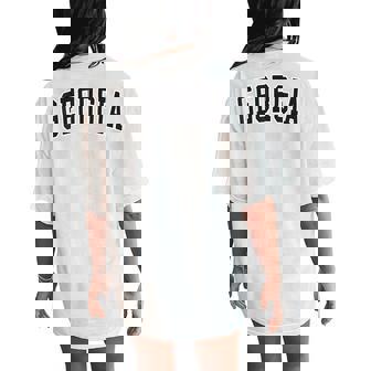 Georgia Vintage Varsity Classic Text Georgia Women's Oversized Comfort T-Shirt Back Print - Thegiftio