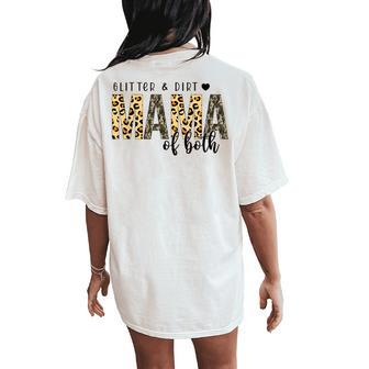 Glitter & Dirt Mama Of Both Leopard Mama Mother's Day Women's Oversized Comfort T-Shirt Back Print - Thegiftio UK