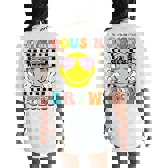 Groovy Cousin Crew 2025 Summer Vacation Beach Family Women's Oversized Comfort T-Shirt Back Print - Thegiftio UK