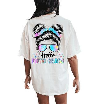 Hello Fifth Grade Teacher Back To School 5Th Grade Girls Women's Oversized Comfort T-Shirt Back Print - Thegiftio UK