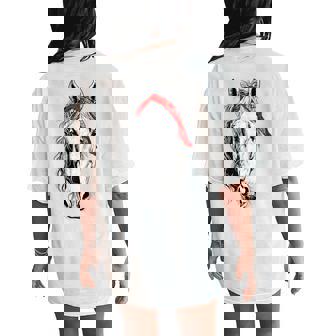 Horse For Girls 10-12 Western Red Bandana Women's Oversized Comfort T-Shirt Back Print | Seseable CA