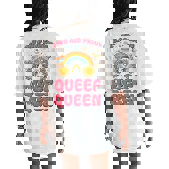 Inappropriate Proud Queen Rainbow Adult Humor Gag Joke Women Women's Oversized Comfort T-Shirt Back Print | Mazezy