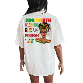 Junenth African American Celebrating Black Freedom Women's Oversized Comfort T-Shirt Back Print - Thegiftio UK
