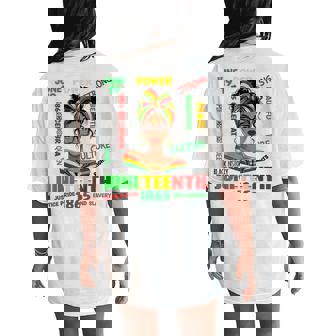 Junenth Girls 1865 African American Black Women's Oversized Comfort T-Shirt Back Print - Monsterry