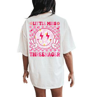 Lil Miss Threenager Girl 3Rd Birthday Family Party Outfit Women's Oversized Comfort T-Shirt Back Print - Thegiftio UK