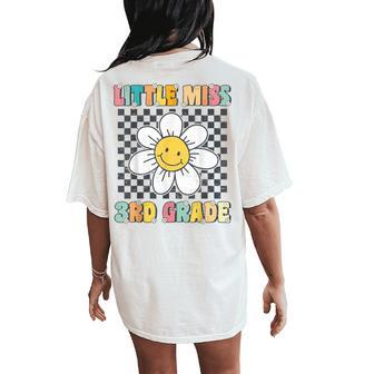 Little Miss 3Rd Grade Retro Groovy 3Rd Grade Back To School Women's Oversized Comfort T-Shirt Back Print - Thegiftio UK