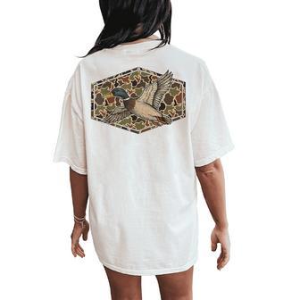 Mallard Duck Camouflage Hunting Season Women's Oversized Comfort T-Shirt Back Print - Thegiftio UK