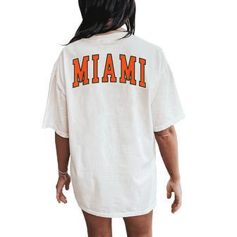 Miami Vintage Text And Throwback Miami Women's Oversized Comfort T-Shirt Back Print - Thegiftio UK