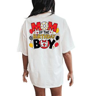 Mom Of The Birthday Boy Family Matching Mom Son Bday Women's Oversized Comfort T-Shirt Back Print - Thegiftio UK