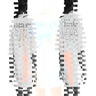 Mother Of The Bride Blue Bow Coquette Floral Matching Bridal Women's Oversized Comfort T-Shirt Back Print - Thegiftio