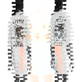 Mother Of Mayhem Mom Cat Mother Of Mayhem Cat Flower Women's Oversized Comfort T-Shirt Back Print - Thegiftio