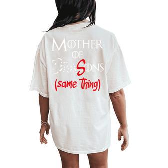 Mother Of Sons Dragon Mother Mom Women's Oversized Comfort T-Shirt Back Print - Monsterry