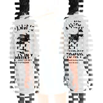 All I Need Is This Donkey Vintage Animal Women's Oversized Comfort T-Shirt Back Print - Monsterry