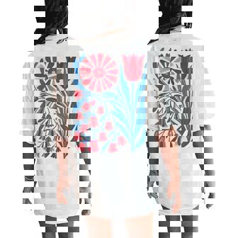 No Words Subtle Foxglove Daisy Tulip Women's Oversized Comfort T-Shirt Back Print - Thegiftio