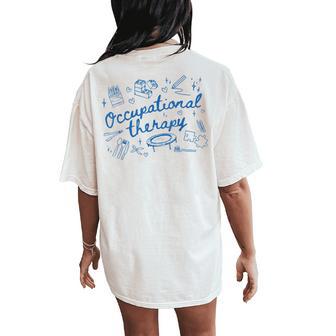 Ot Occupational Therapy Vintage Ot Month Groovy For Women Women's Oversized Comfort T-Shirt Back Print - Thegiftio UK