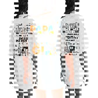 Papa Of The Birthday Girl Party Blue Dog Lover Matching Women's Oversized Comfort T-Shirt Back Print | Seseable UK