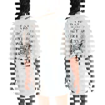 Paris France Eiffel Tower French Girl City Of Love Souvenir Women's Oversized Comfort T-Shirt Back Print - Thegiftio UK