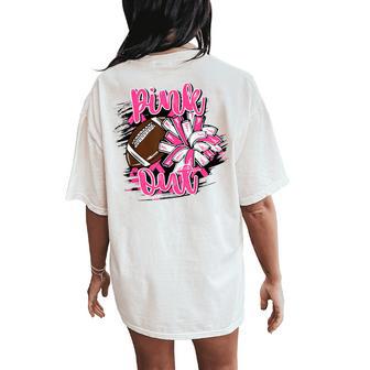 Pink Out Football Breast Cancer Awareness Cheer Mom Mama Women's Oversized Comfort T-Shirt Back Print - Thegiftio UK