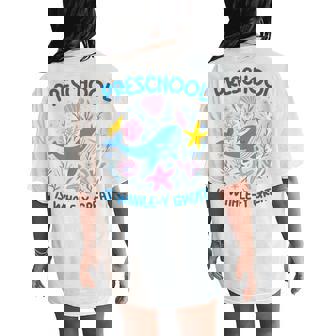 Preschool Is Whale-Y Great Preschool Teacher Women's Oversized Comfort T-Shirt Back Print - Monsterry