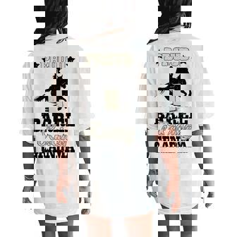 Proud Barrel Racer Grandma Barrel Racing Grandma Women's Oversized Comfort T-Shirt Back Print | Mazezy