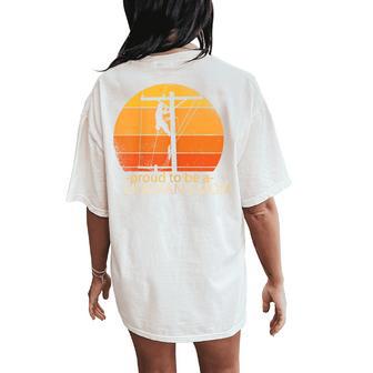 Proud To Be A Linemans Mom Lineman For Mother Women's Oversized Comfort T-Shirt Back Print - Thegiftio UK
