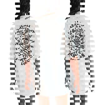 Radicalized By Basic Decency Floral Social Justice Protest Women's Oversized Comfort T-Shirt Back Print | Mazezy