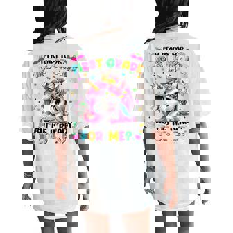 Im Ready For First Grade Unicorn First Day Of School Girls Women's Oversized Comfort T-Shirt Back Print | Mazezy