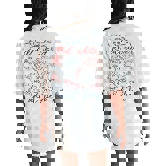 Red White And Due 4Th Of July Pregnancy Summer Usa Mom Mama Women's Oversized Comfort T-Shirt Back Print - Monsterry