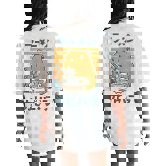 Retro Capybara Eating Ramen Noodles Anime Girls Boys Women's Oversized Comfort T-Shirt Back Print - Thegiftio