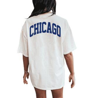 Retro Chicago Throwback Classic Chicago Blue Women's Oversized Comfort T-Shirt Back Print - Thegiftio UK