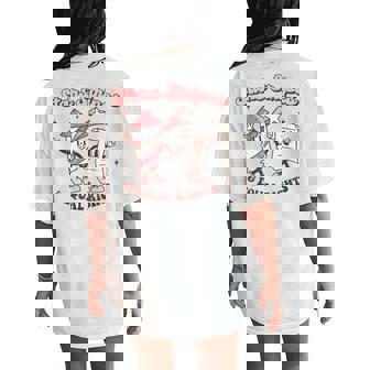 Retro Groovy 4Th Of July Stars Stripes & Equal Rights Women's Oversized Comfort T-Shirt Back Print - Monsterry