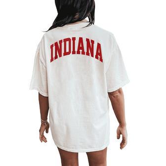 Retro Indiana Indiana Vintage Red Souvenir In Women's Oversized Comfort T-Shirt Back Print - Thegiftio UK