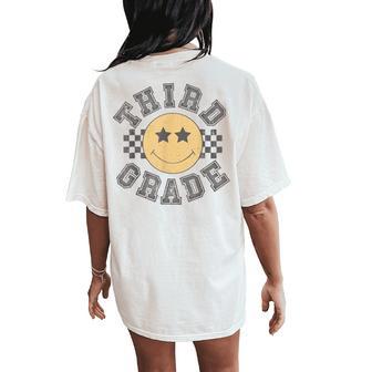 Retro Third Grade Teacher Student 1St Day Back To School Women's Oversized Comfort T-Shirt Back Print - Thegiftio UK