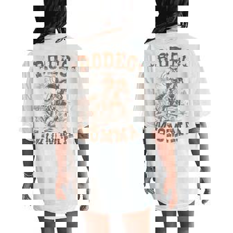 Rodeo Momma Western Cowboy Family Matching Mother's Day Women's Oversized Comfort T-Shirt Back Print | Mazezy