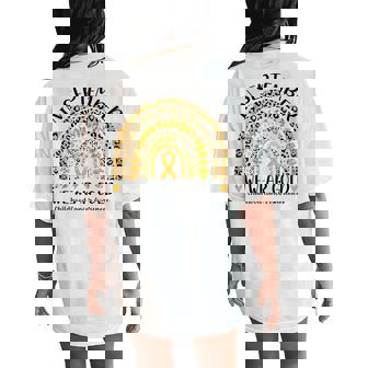 In September We Wear Gold Rainbow Childhood Cancer Awareness Women's Oversized Comfort T-Shirt Back Print | Seseable CA