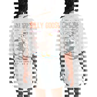 Silly Goose Summer Club Surfing Lover Beach Trip Girls Women's Oversized Comfort T-Shirt Back Print - Monsterry
