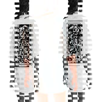 Skeleton The Cat Mom Tarot Card Cat Mama Mother's Day Women's Oversized Comfort T-Shirt Back Print | Mazezy